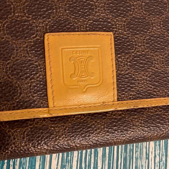 Celine Paris Macadam Pattern Bi-Fold Vintage Logo Wallet - Picture 2 of 14